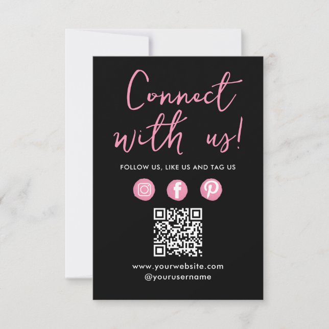 Social Media QR Code Se Connecter Avec Le Carte de (Devant)
