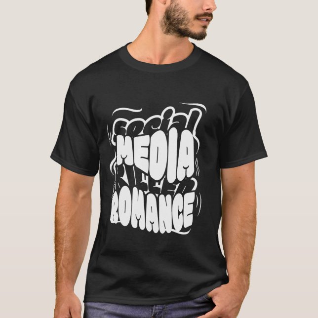 Social Media Romance Reel T-Shirt – Cute Graphic  (Devant)