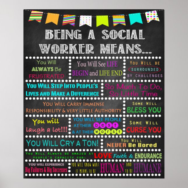 Social Worker Inspirational Art Poster (Devant)