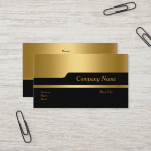 Société de Cartes de Visite Élégant Noir Or Mis à