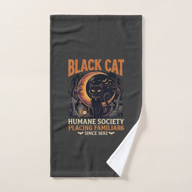 Société humanitaire du chat noir Halloween Croissa (Serviette à main)
