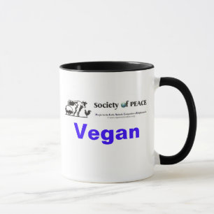 Société végétalienne de tasse de logo de PAIX