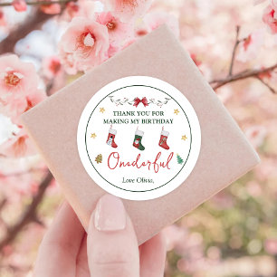 Sock de Noël Anniversaire Classic Round Sticker