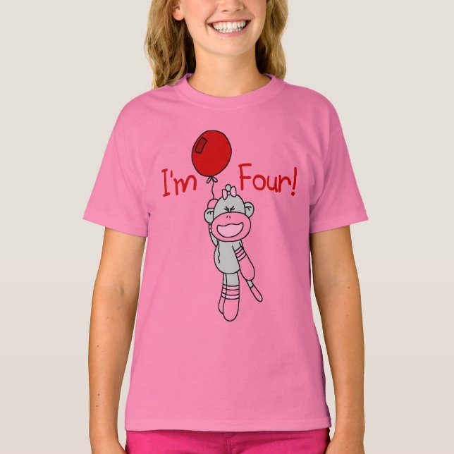 Sock Monkey 4th Birthday Tshirts et cadeaux (Devant)