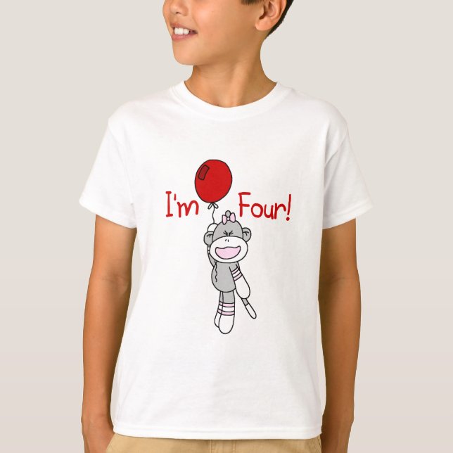 Sock Monkey 4th Birthday Tshirts et cadeaux (Devant)