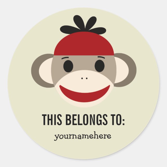 Sock Monkey CECI APPARTIENT À Stickers (Devant)