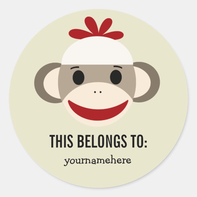 Sock Monkey CECI APPARTIENT À Stickers (Devant)