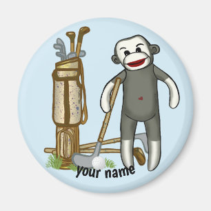 Sock Monkey Golf aimant