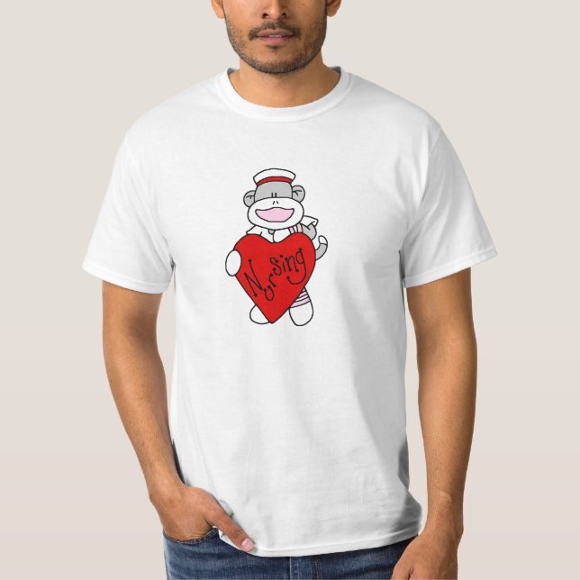 Sock Monkey I Love Nursing T-shirts et cadeaux (Devant)
