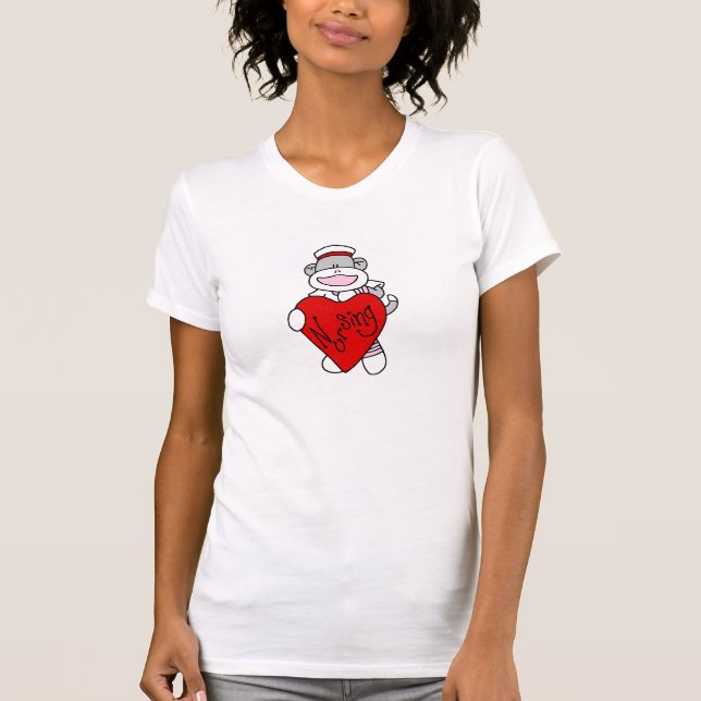 Sock Monkey I Love Nursing T-shirts et cadeaux (Devant)
