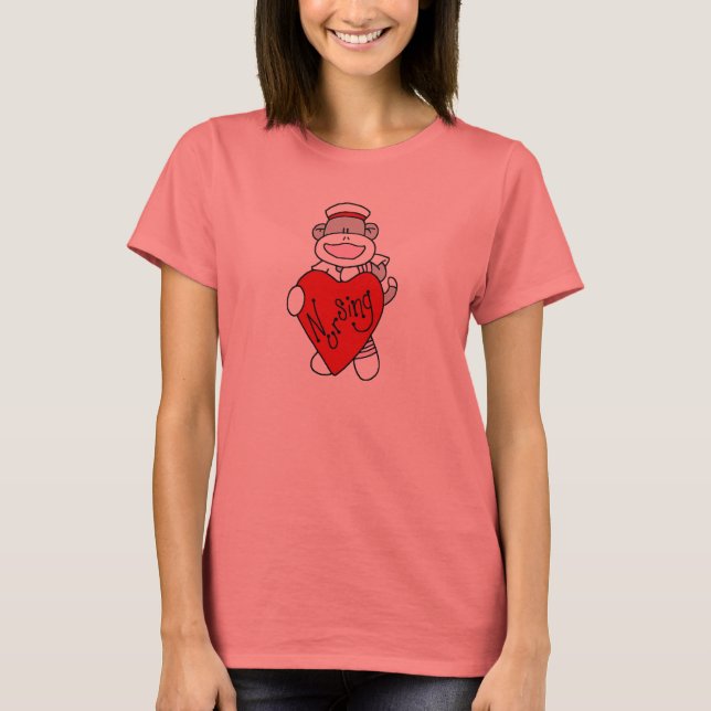 Sock Monkey I Love Nursing T-shirts et cadeaux (Devant)