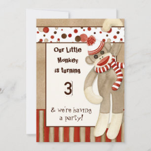 Sock Monkey, Invitation de fête d'anniversaire