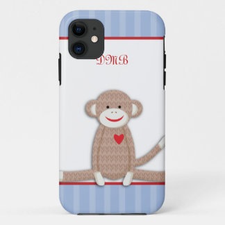 Sock Monkey Monogram iPhone 5 Coque