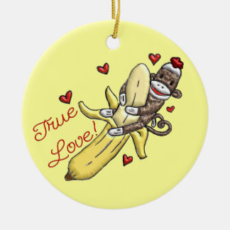 Sock Monkey Valentine ornement Affichette de porte