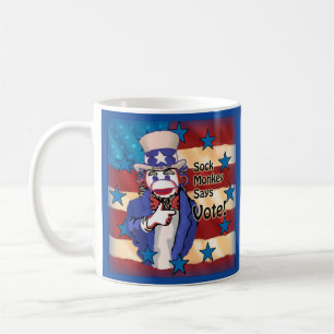 Sock Monkey Vote mug