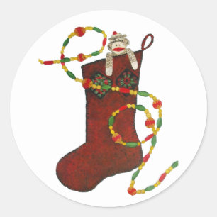 Sock Singe Christmas Stocker Sticker