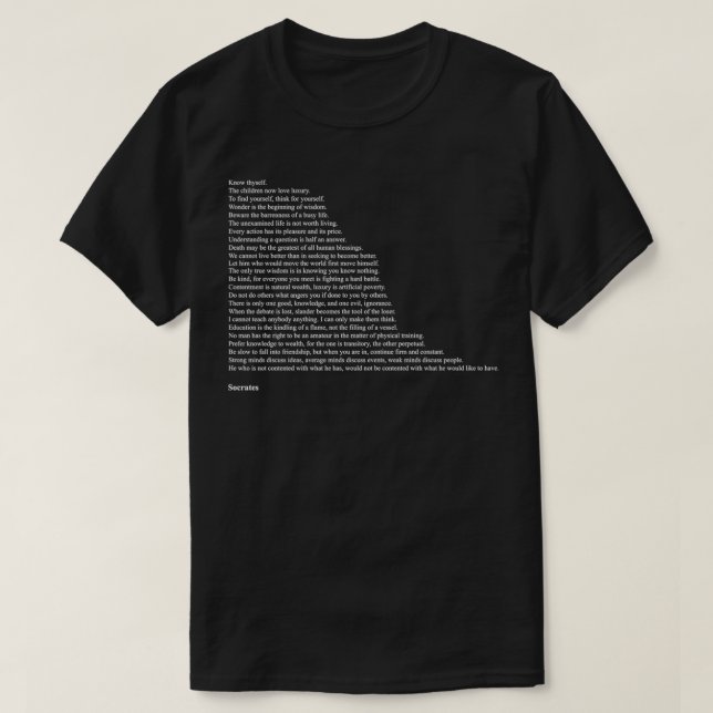 Socrates Citations Classique TShirt (Design devant)