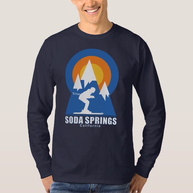 Soda Springs Ski Sunset Retro T-Shirt (Devant)
