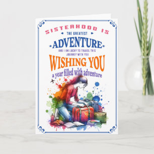 Soeur Bonne Carte d'Anniversaire, Aventure Attend