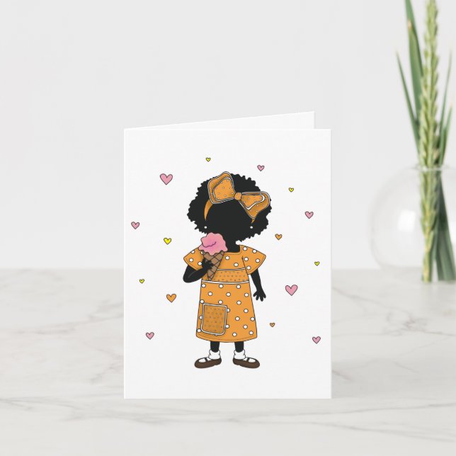Soeur de crème glacée avec carte de note Coeur (Devant)
