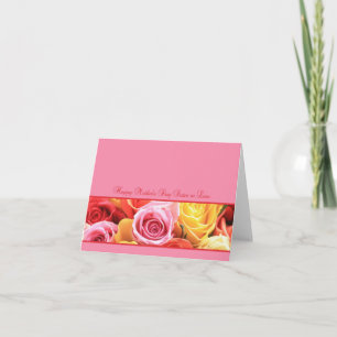 Soeur en droit Bonne carte de rose de la fête des