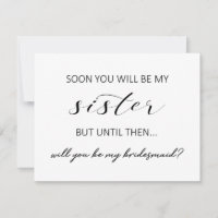Soeur en droit bridesmaid proposition carte plate