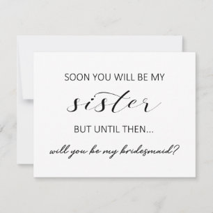Soeur en droit bridesmaid proposition carte plate