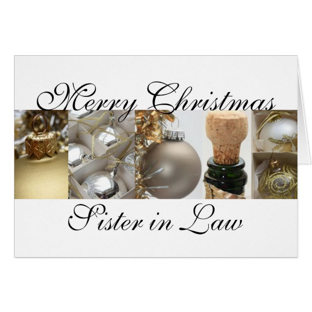 Soeur en droit joyeux noël or sur christ blanc (Devant horizontal)