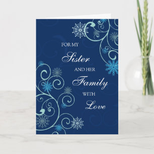 Soeur et sa famille Joyeuse carte de Noël