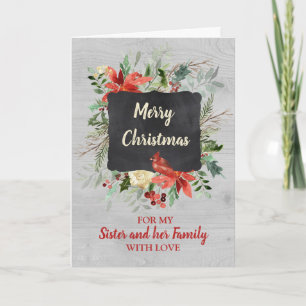 Soeur et sa famille Joyeuse carte de Noël