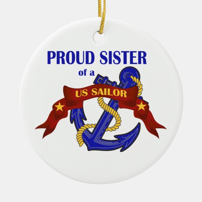 Soeur fière d'un ornement de marin des USA (Devant)
