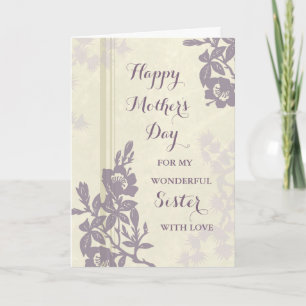 Soeur florale violette Bonne carte de fête des mèr
