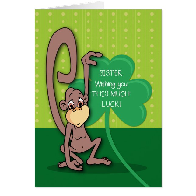 Soeur, Saint Patrick's Day Monkey avec Shamrock (Devant)