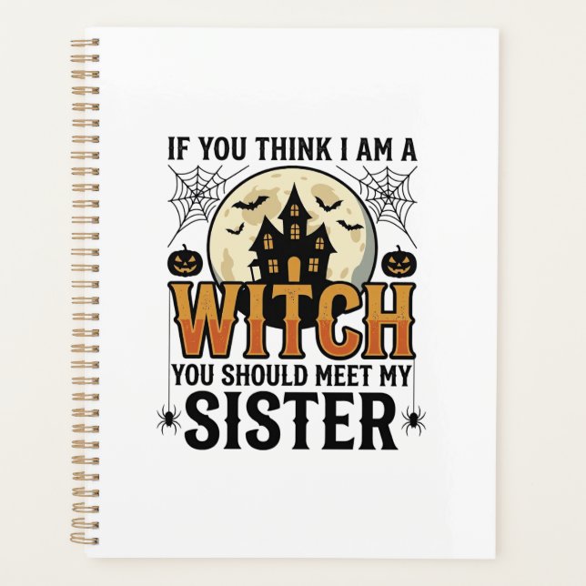 Sœur Sorcière Drôle Halloween Graphique Vintage_1 (Devant)
