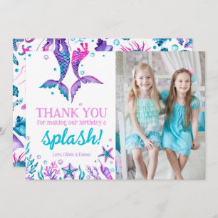 Soeurs d'anniversaire conjointe Mermaid Carte de r