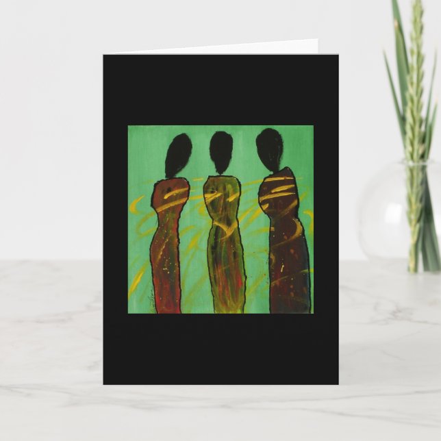 Soeurs symbiotiques II - Carte d'art ethnique vier (Devant)