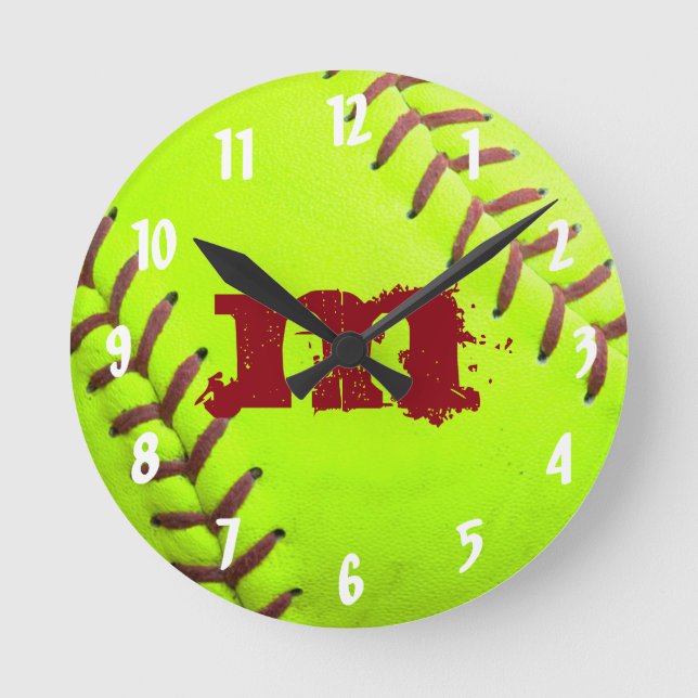 Sofball Yellow Fast Monogram Horloge murale initia (Recto)