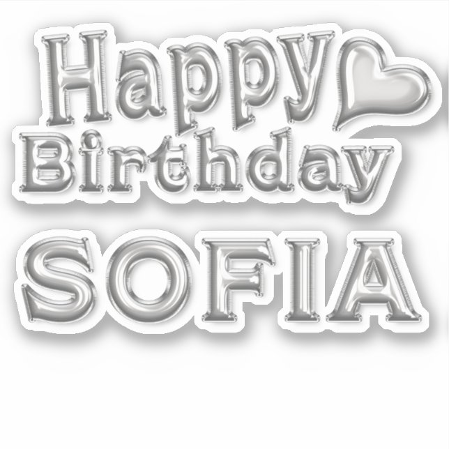 Sofia Happy Birthday Autocollants (Devant)