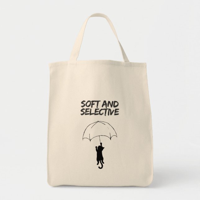 Soft and Selective - Cat Tote Bag Editable Quote (Devant)