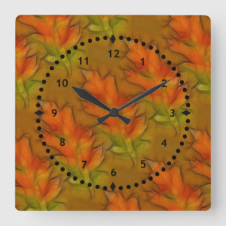 Soft Automne Feuilles Motif Horloge murale
