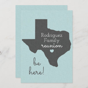 Soft Blue State of Texas Family Reunion Invitation