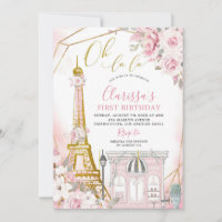 Soft Blush Rose Rose Paris Invitation Anniversaire