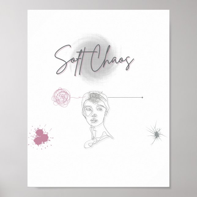 Soft Chaos _Minimal Line Art Poster  (Devant)