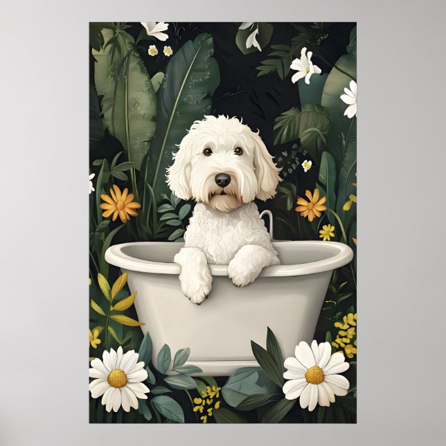 Soft Coated Wheaten Terrier In Bathtub Poster (Devant)