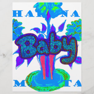 Soft Cyan Blue Flower Art : A Baby's Touch.