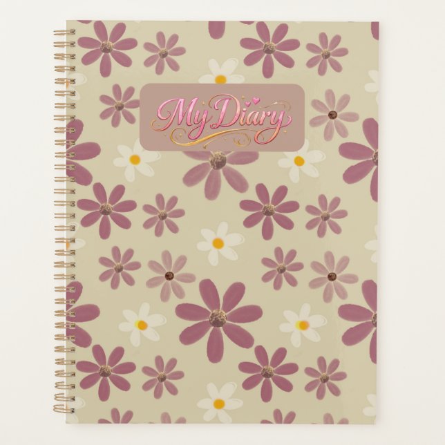 Soft Daisy Floral Pattern in Mauve & Cream Romanti (Devant)