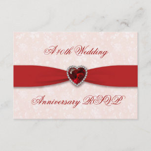 Soft Damask 40e anniversaire Mariage RSVP