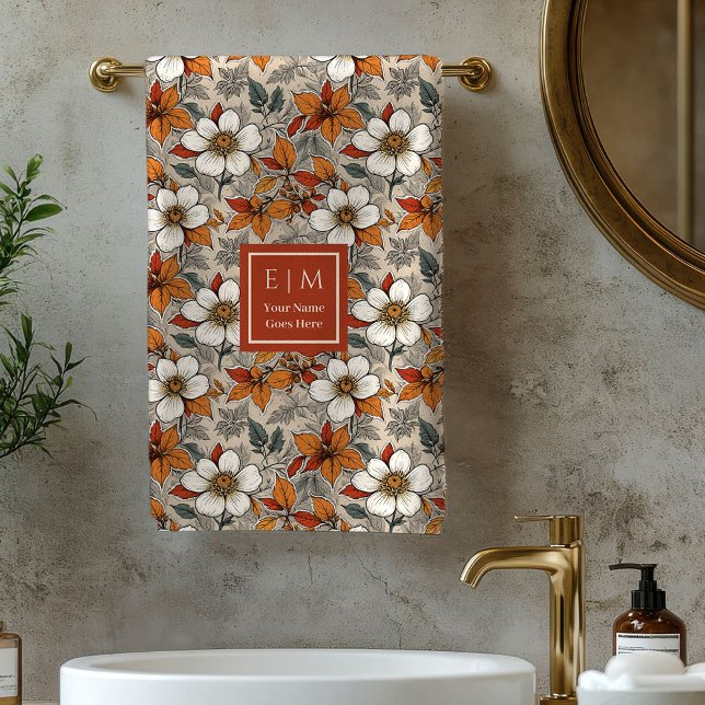 Soft Fall Garden Sage Green Personalized Bath Towe (Soft Fall Garden Sage Green Personalized Bath Towel)