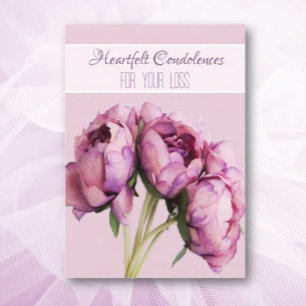 Soft floral Condolences sympathie Carte de voeux