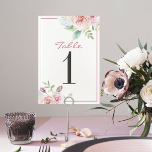 Soft Floral Romantic Green Mariage Numéro de table